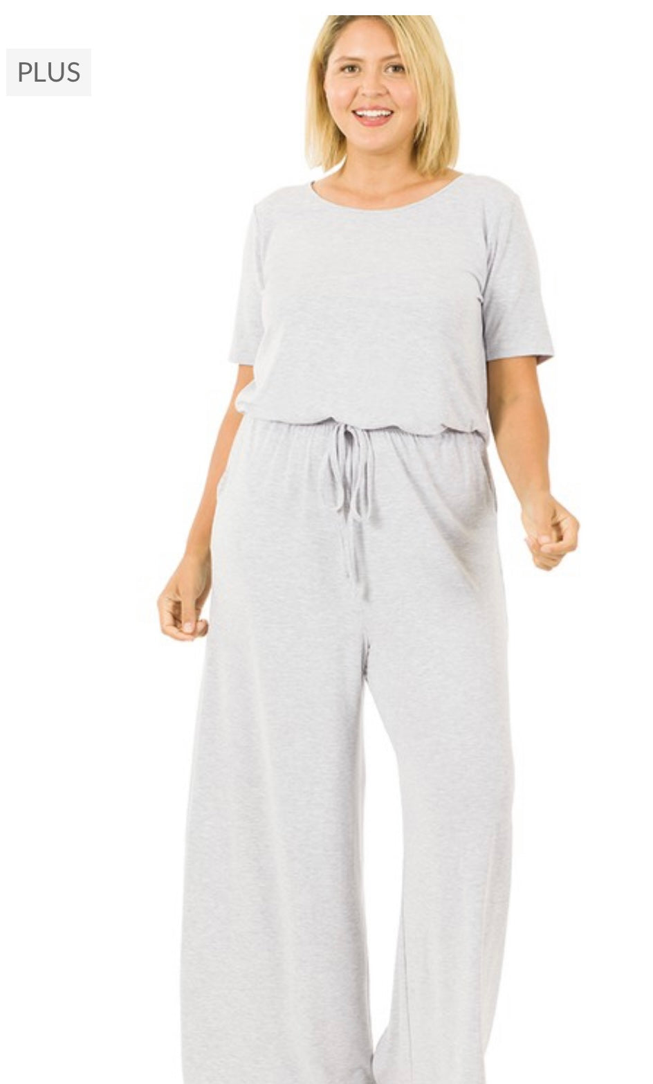 (Curves)Just Right Jumpsuit Grey