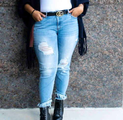 True Blue Curves Ripped Jeans